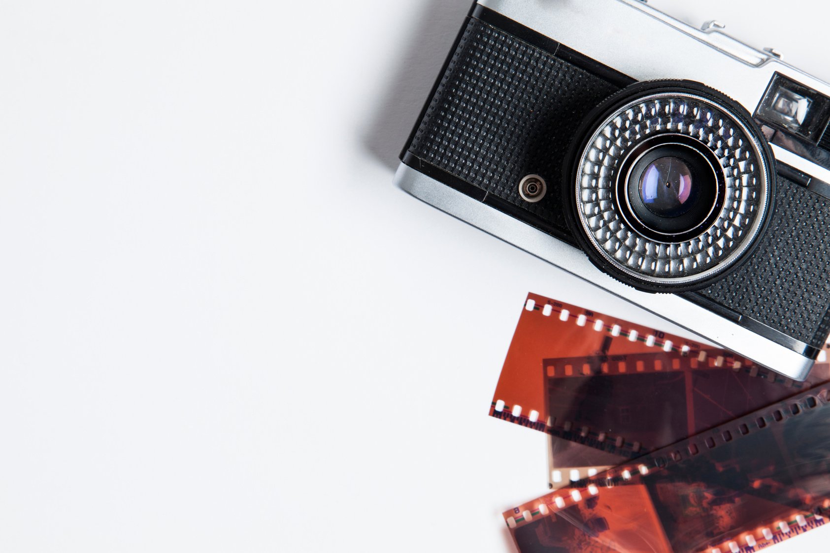 Vintage Film Camera and Negatives 